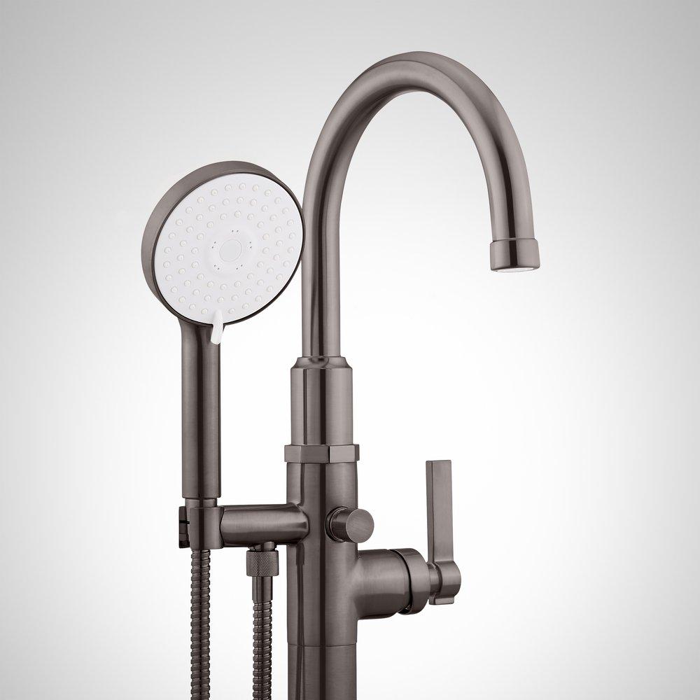 Signature Hardware Gunmetal Single Handle Lever Floor Mount Filler (Trim Only) 