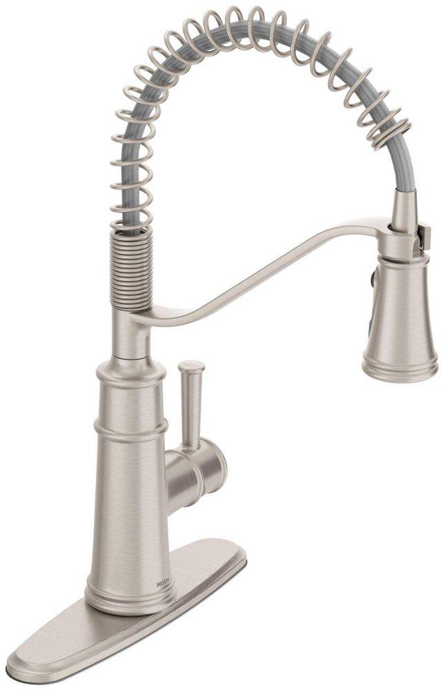 SPOT RESIST STAINLESS ONE-HANDLE HIGH ARC PULLDOWN KITCHEN FAUCET 