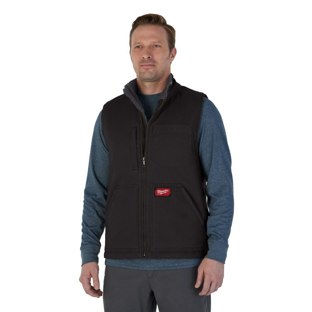 HEAVY DUTY SHERPA-LINED VEST - BLACK 3X 