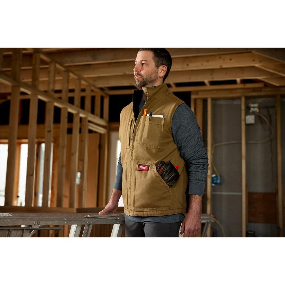 HEAVY DUTY SHERPA-LINED VEST - BLACK S 