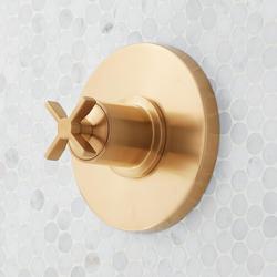 Single Handle Pressure Balancing Valve Trim in Brushed Gold (Trim Only)