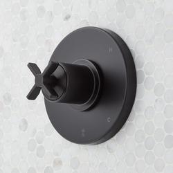 Single Handle Pressure Balancing Valve Trim in Matte Black (Trim Only)