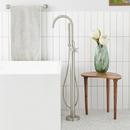 Floor Mount Tub Filler Faucet with Hand Shower in Brushed Nickel - Less Valve