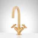 Single Handle Bathroom Sink Faucet in Brushed Gold 