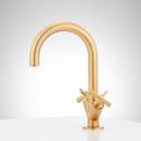 Single Handle Bathroom Sink Faucet in Brushed Gold 