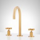 Two Handle Widespread Bathroom Sink Faucet in Brushed Gold 
