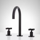 Signature Hardware Matte Black Two Handle Widespread Bathroom Sink Faucet 
