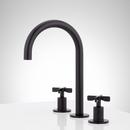 Signature Hardware Matte Black Two Handle Widespread Bathroom Sink Faucet 
