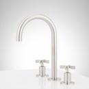 Signature Hardware Brushed Nickel Two Handle Widespread Bathroom Sink Faucet 