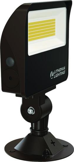 Adjustable LED Floodlight with Switchable Lumens and CCT in Dark Bronze