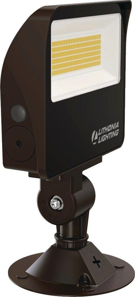 Adjustable LED Floodlight with Switchable Lumens and CCT in Dark Bronze 