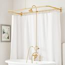 ENGLISH SIDE MOUNT CONVERSION KIT WITH HAND SHOWER 60 X 27 D STYLE SHOWER RING BRUSHED GOLD 