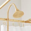 Gooseneck Shower Conversion Kit with Hand Shower and D Style Shower Ring in Brushed Gold 