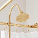 Gooseneck Shower Conversion Kit with Hand Shower and D Style Shower Ring in Brushed Gold 