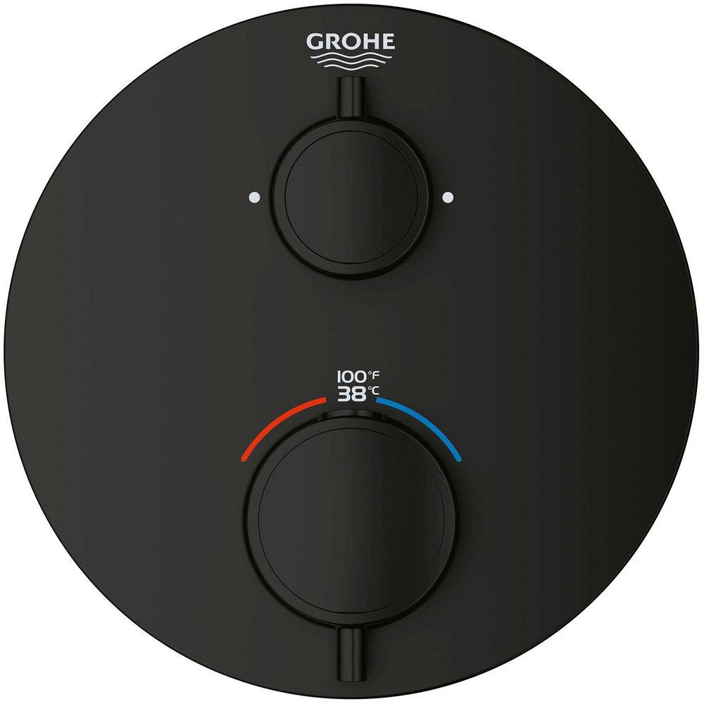 GROHE Matte Black Two Handle Dual Function Bathtub & Shower Faucet (Trim Only) 