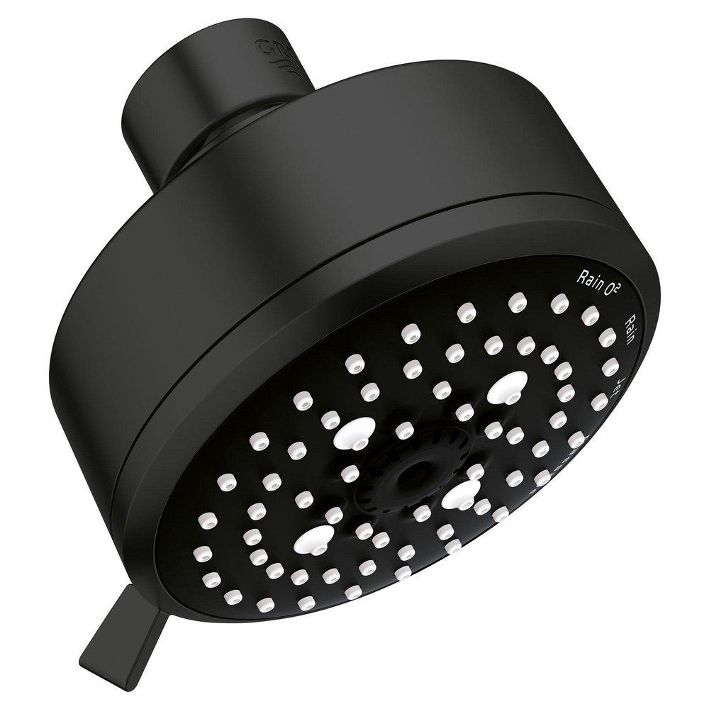 GROHE Matte Black Multi Function Jet, Massage, Rain and Rain O2 Showerhead 