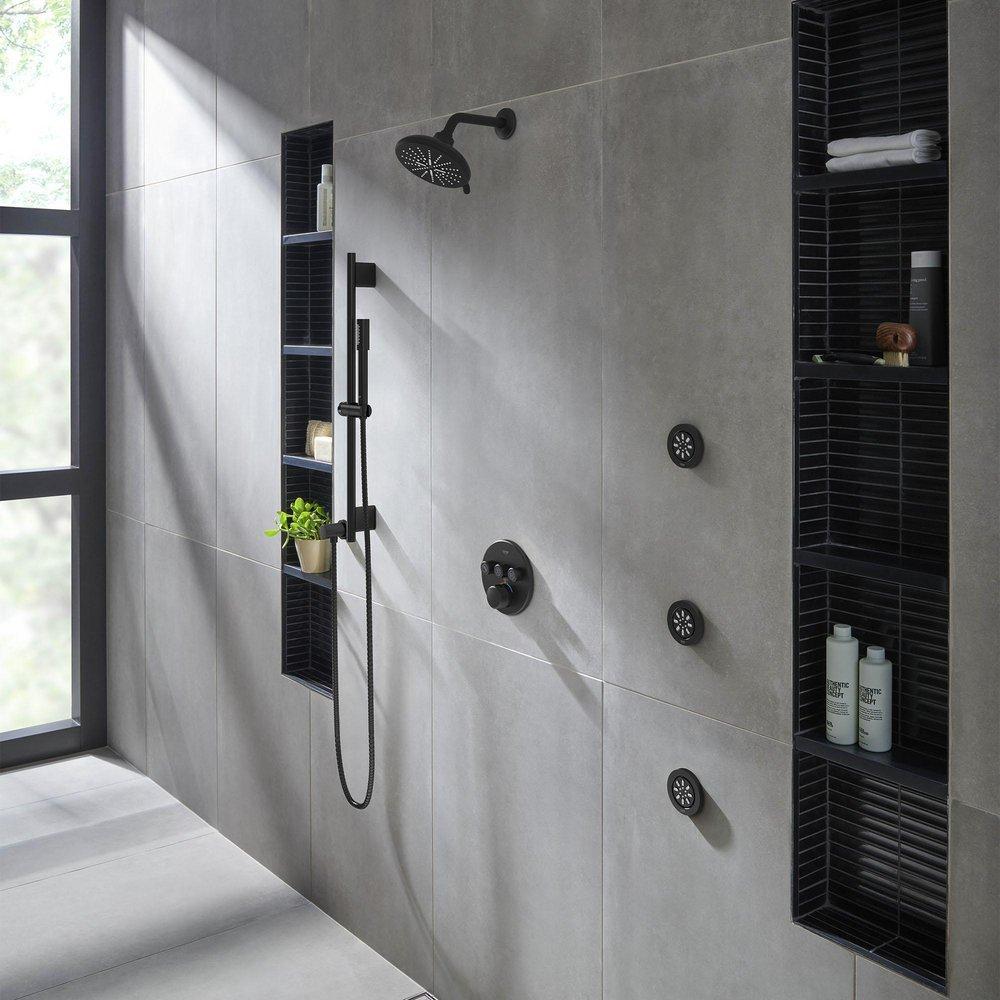 GROHE Matte Black 5-1/2 in. Shower Rail 