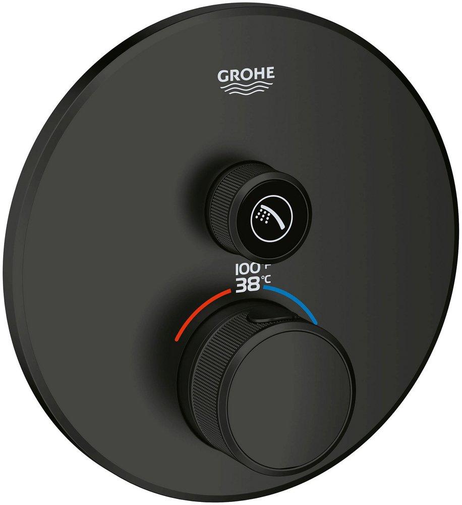 GROHE Matte Black Two Handle Bathtub & Shower Faucet (Trim Only) 