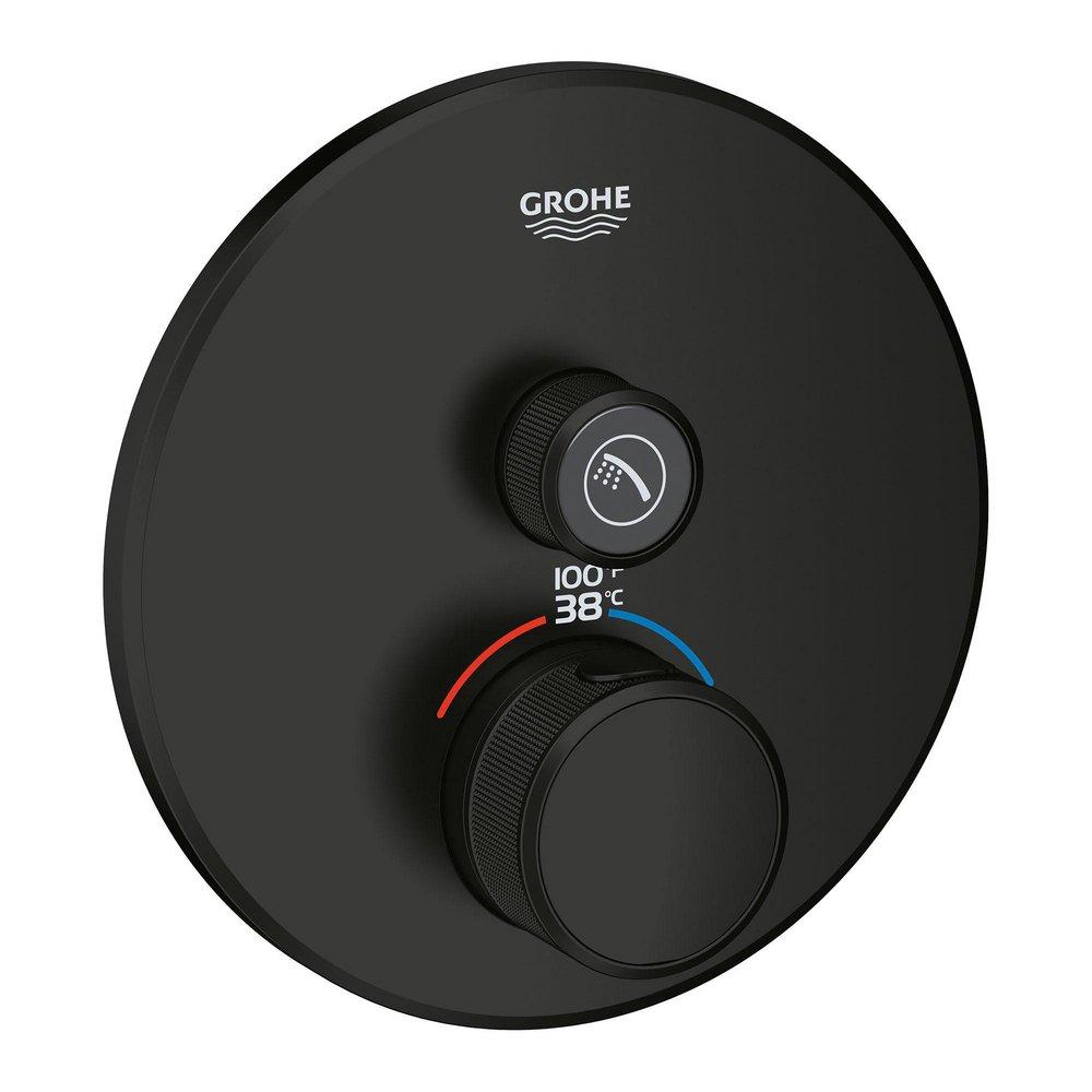 GROHE Matte Black Two Handle Bathtub & Shower Faucet (Trim Only) 