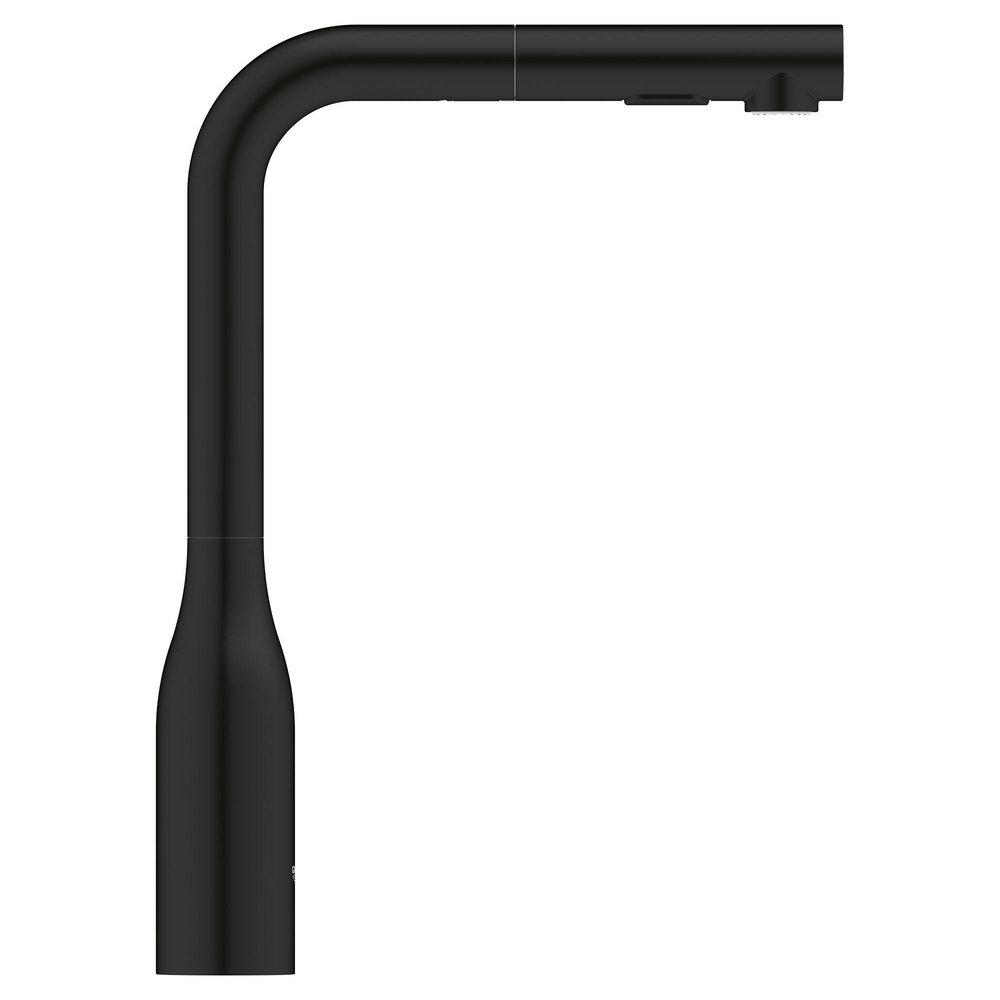 GROHE Matte Black Single Handle Pull Out Kitchen Faucet 