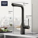 GROHE Matte Black Single Handle Pull Out Kitchen Faucet 
