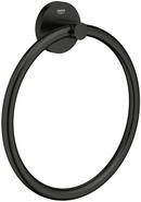Round Closed Towel Ring in Matte Black