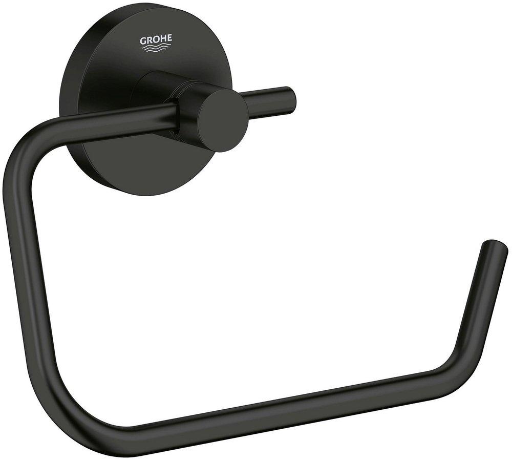 GROHE Matte Black Wall Mount Toilet Tissue Holder 