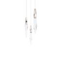 KINDJAL 3 LIGHT LED MULTI-LIGHT PENDANT 3000/3500/4000K IN POLISHED NICKEL WITH CLEAR OPTIC CRYSTAL 