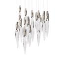 KINDJAL 21 LIGHT LED MULTI-LIGHT PENDANT 3000/3500/4000K IN POLISHED NICKEL WITH CLEAR OPTIC CRYSTAL 