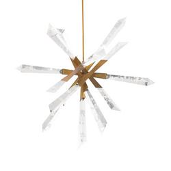 29W 13-Light Integrated LED Pendant in Aged Brass