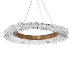 55W 1-Light Integrated LED Pendant in Aged Brass