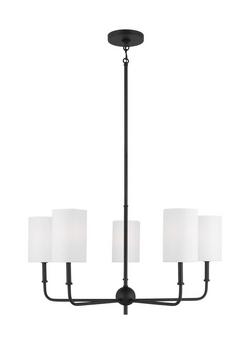 26 x 59-7/8 in. 60W 5-Light 1-Tier Chandelier in Midnight Black