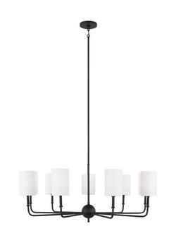 36 x 60-3/4 in. 60W 9-Light 1-Tier Chandelier in Midnight Black