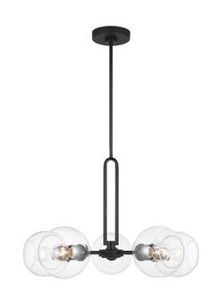 375W 5-Light Chandelier in Midnight Black