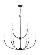 GREENWICH MODERN FARMHOUSE 9-LIGHT INDOOR DIMMABLE CHANDELIER IN MIDNIGHT BLACK FINISH 