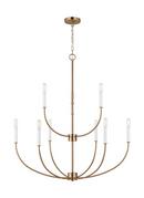 32 x 108-1/4 in. 40W 9-Light 2-Tier Chandelier in Satin Brass