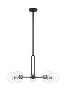 34 x 60-3/4 in. 60W 5-Light 1-Tier Chandelier in Midnight Black