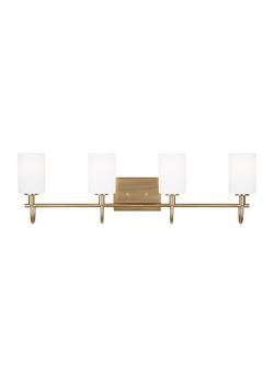 75W 4-Light Medium E-26 Vanity Fixtures in Satin Brass