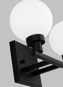 CLYBOURN MODERN 2-LIGHT INDOOR DIMMABLE BATH LGHT IN MIDNIGHT BLACK FINISH WITH WHITE MILK GLASS SHADE 