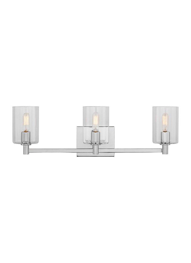 FULTON MODERN 3-LIGHT INDOOR DIMMABLE BATH VANITY WALL SCONCE IN CHROME FINISH 
