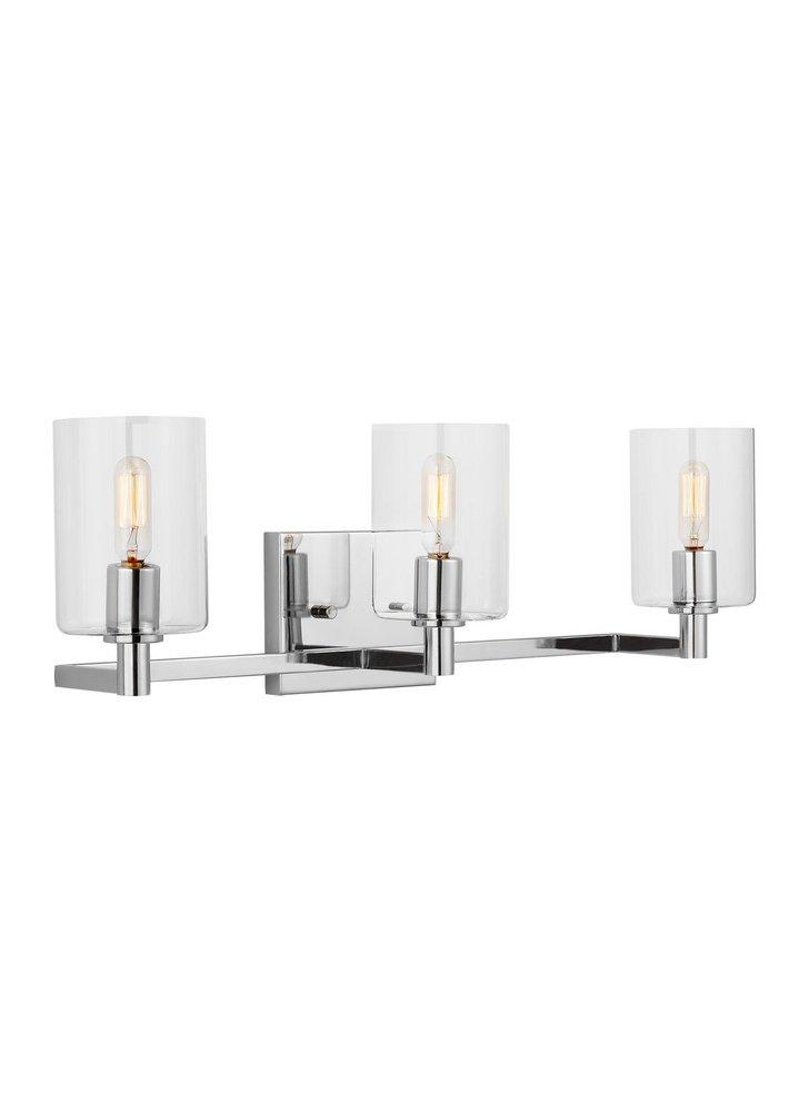 FULTON MODERN 3-LIGHT INDOOR DIMMABLE BATH VANITY WALL SCONCE IN CHROME FINISH 