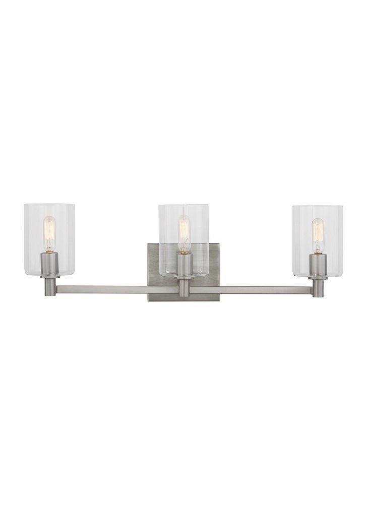 FULTON MODERN 3-LIGHT INDOOR DIMMABLE BATH VANITY WALL SCONCE IN SATIN BRASS GOLD FINISH 