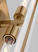 DEX CONTEMPORARY 2-LIGHT INDOOR DIMMABLE MEDIUM BATH VANITY WALL SCONCE IN SATIN BRASS GOLD FINISH WITH SATIN ETCHED GLASS SHADE 