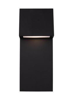 14W 1-Light 16 in. Outdoor Wall Sconce in Black