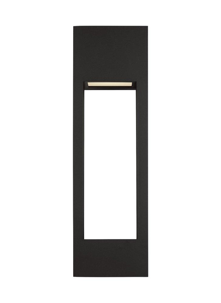 TESTA MODERN 2-LIGHT LED OUTDOOR EXTERIOR EXTRA-LARGE WALL LANTERN IN BLACK FINISH WITH SATIN ETCHED GLASS PANEL 