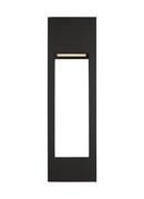 TESTA MODERN 2-LIGHT LED OUTDOOR EXTERIOR EXTRA-LARGE WALL LANTERN IN BLACK FINISH WITH SATIN ETCHED GLASS PANEL