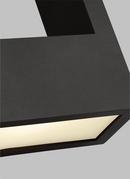 TESTA MODERN 2-LIGHT LED OUTDOOR EXTERIOR EXTRA-LARGE WALL LANTERN IN BLACK FINISH WITH SATIN ETCHED GLASS PANEL 