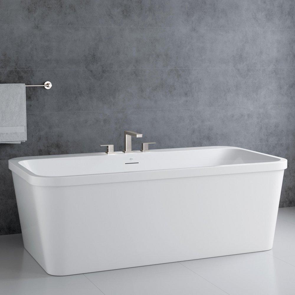 66 x 34 in. Freestanding Bathtub with Center Drain in White 