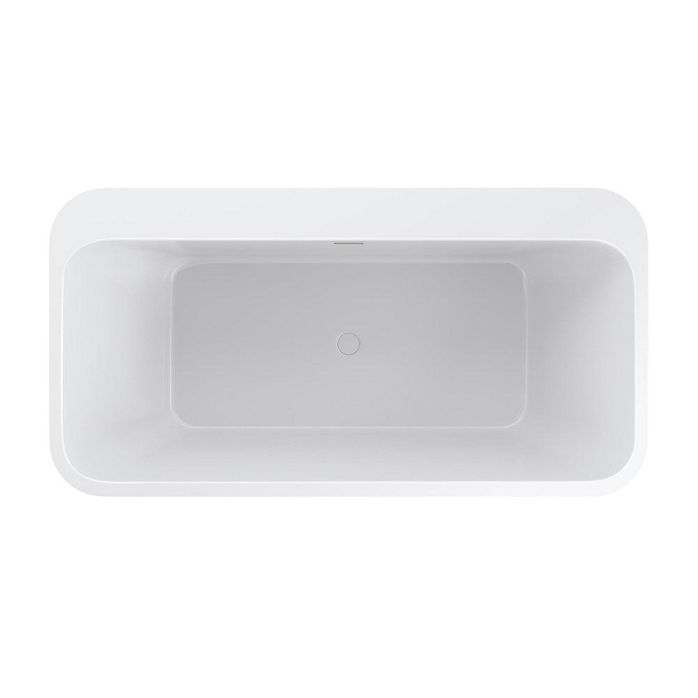 66 x 34 in. Freestanding Bathtub with Center Drain in White 