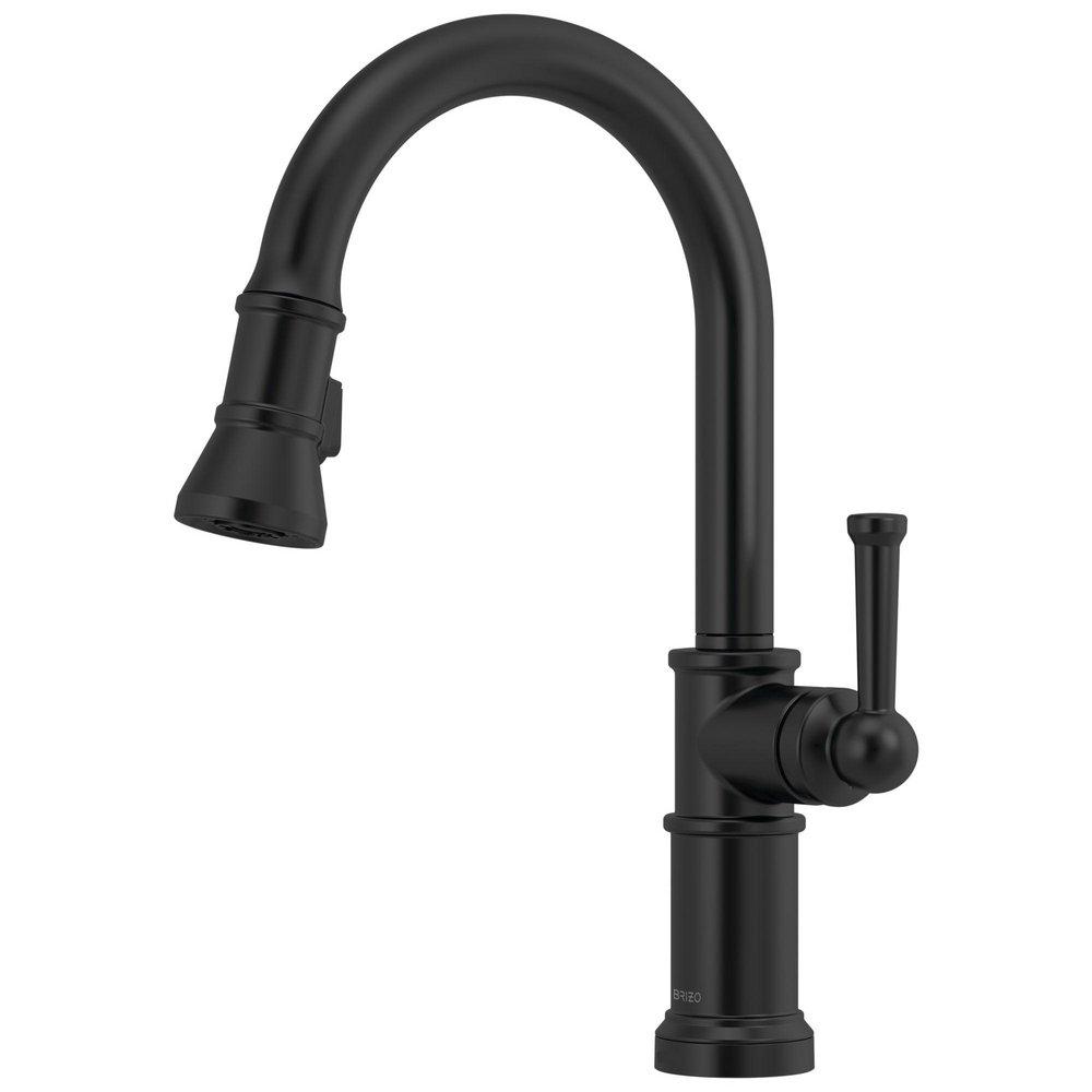 Brizo Matte Black Single Handle Pull Down Kitchen Faucet 